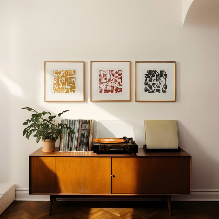 Original Abstract Expressionism Abstract Printmaking by Valerie Perreault
