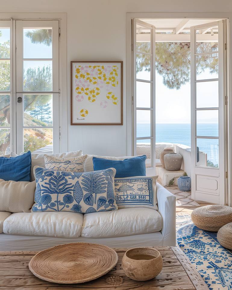 Original Illustration Beach Printmaking by Valerie Perreault