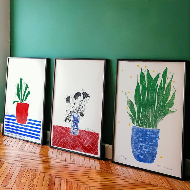 Original Modern Botanic Printmaking by Valerie Perreault