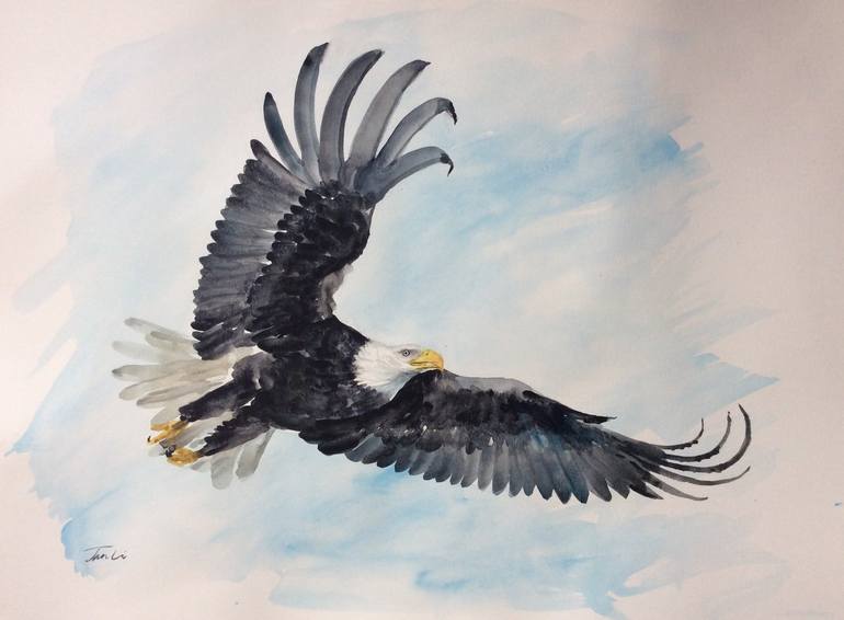 Bald Eagle Painting by Jan Li | Saatchi Art