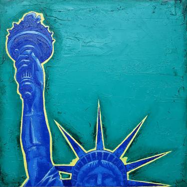 Saatchi Art Artist Rapheal Crump; Paintings, “Give Us Liberty - Electric Turquiose” #art
