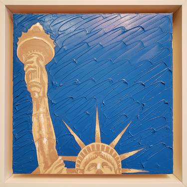 Saatchi Art Artist Rapheal Crump; Painting, “Give Us Liberty - Blue Sand Peach” #art