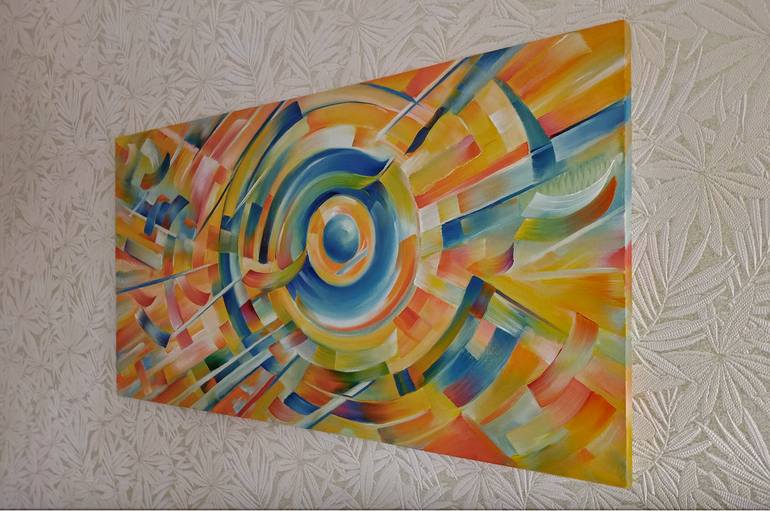 Original Abstract Expressionism Geometric Painting by Alexander Fomin