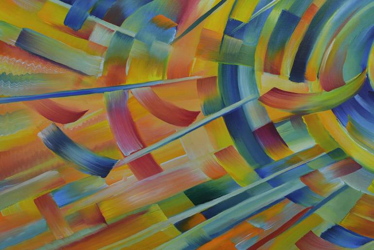 Original Abstract Expressionism Geometric Painting by Alexander Fomin