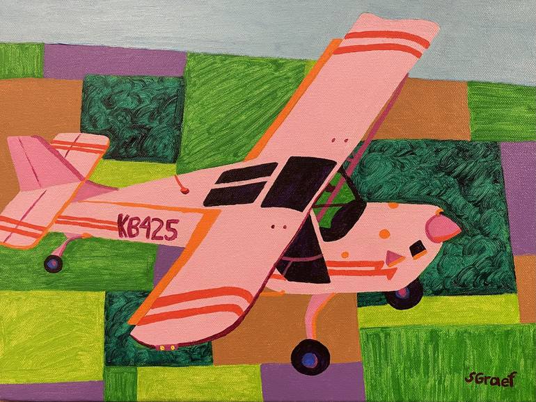 Original Other Painting by Sue Graef | Contemporary Art on Canvas | Above the Farms