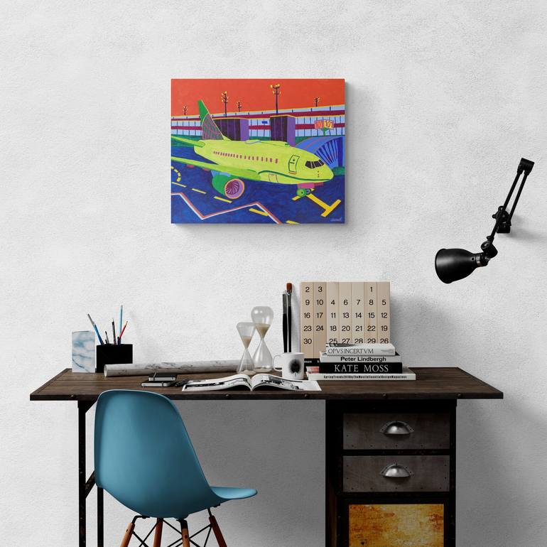 Original Airplane Painting by Sue Graef