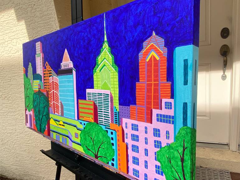 Original Contemporary Cities Painting by Sue Graef
