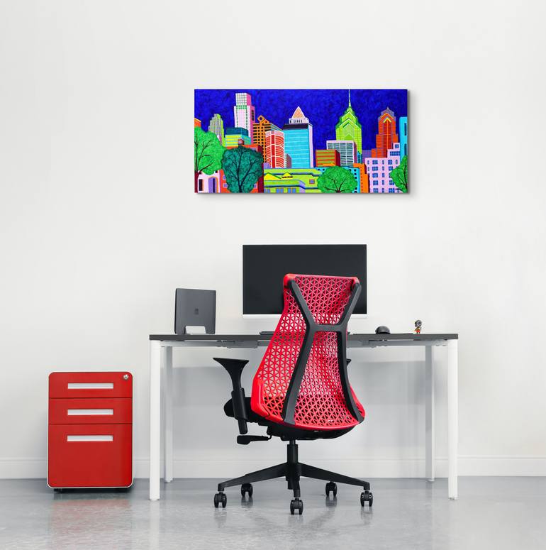 Original Contemporary Cities Painting by Sue Graef