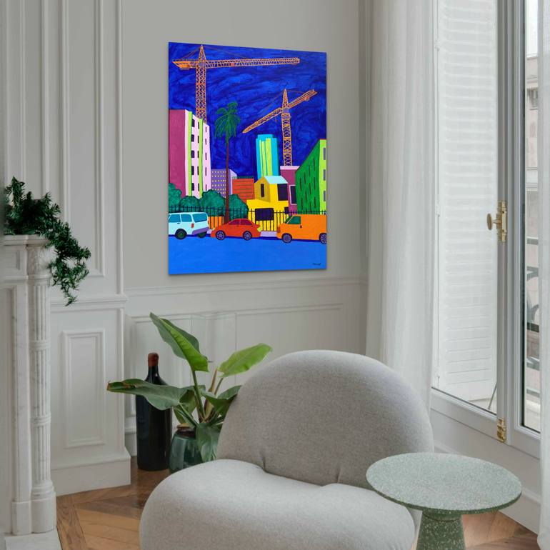 Original Contemporary Cities Painting by Sue Graef