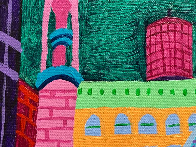 Original Expressionism Architecture Painting by Sue Graef