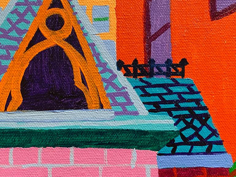 Original Expressionism Architecture Painting by Sue Graef