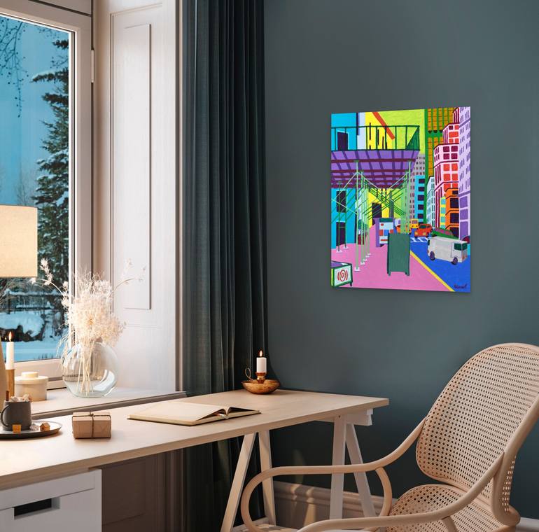Original Expressionism Cities Painting by Sue Graef