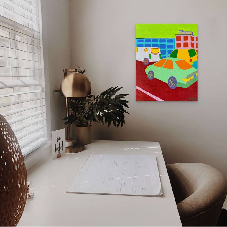 Original Contemporary Cities Painting by Sue Graef