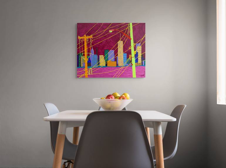 Original Contemporary Cities Painting by Sue Graef