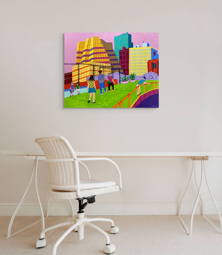 Original Contemporary Cities Painting by Sue Graef