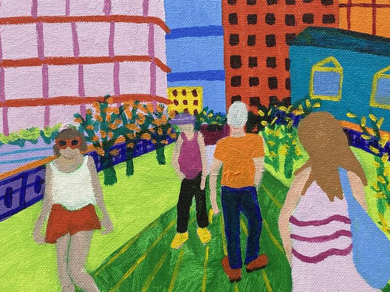 Original Contemporary Cities Painting by Sue Graef