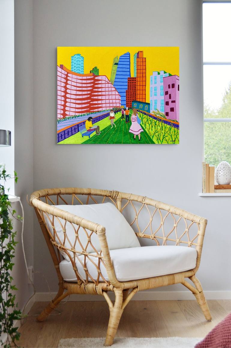 Original Contemporary Cities Painting by Sue Graef