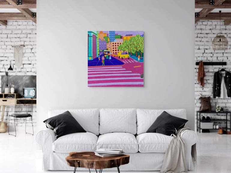 Original Contemporary Cities Painting by Sue Graef