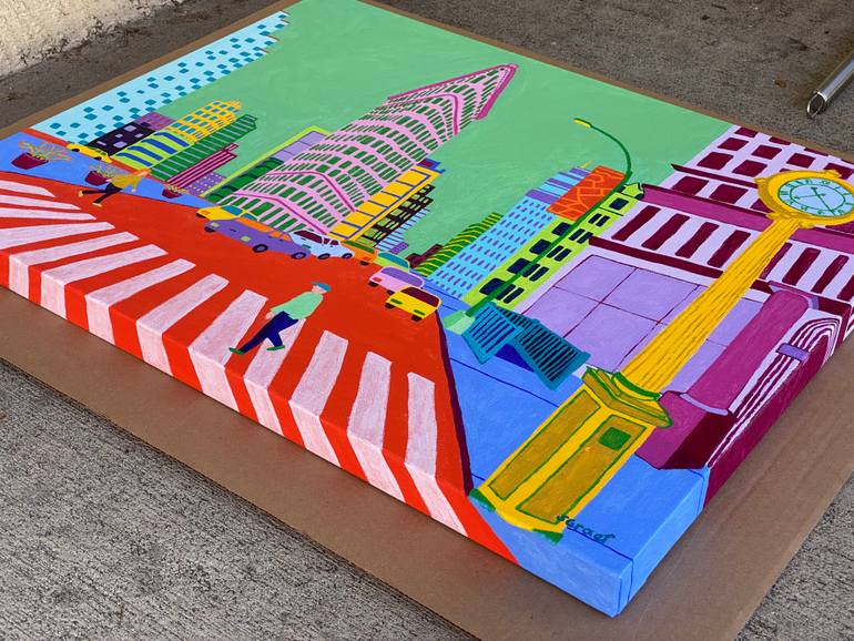 Original Geometric Architecture Painting by Sue Graef