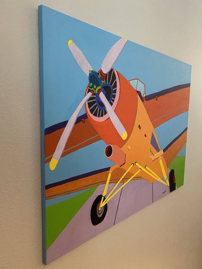 Original Pop Art Aeroplane Painting by Sue Graef