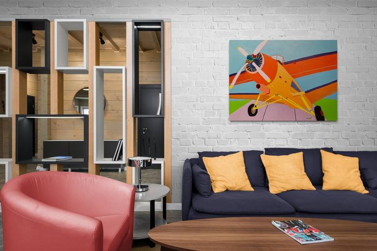 Original Pop Art Aeroplane Painting by Sue Graef