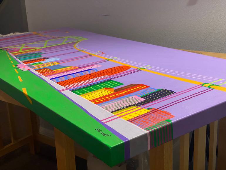 Original Expressionism Architecture Painting by Sue Graef