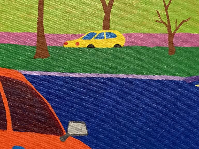 Original Expressionism Car Painting by Sue Graef