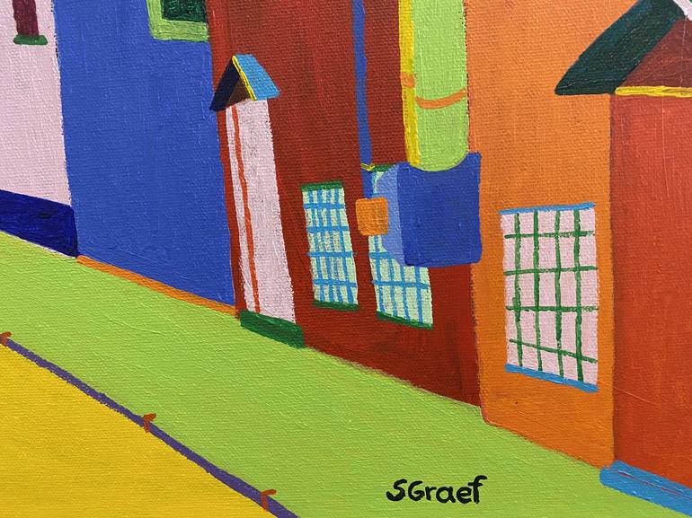 Original Expressionism Cities Painting by Sue Graef