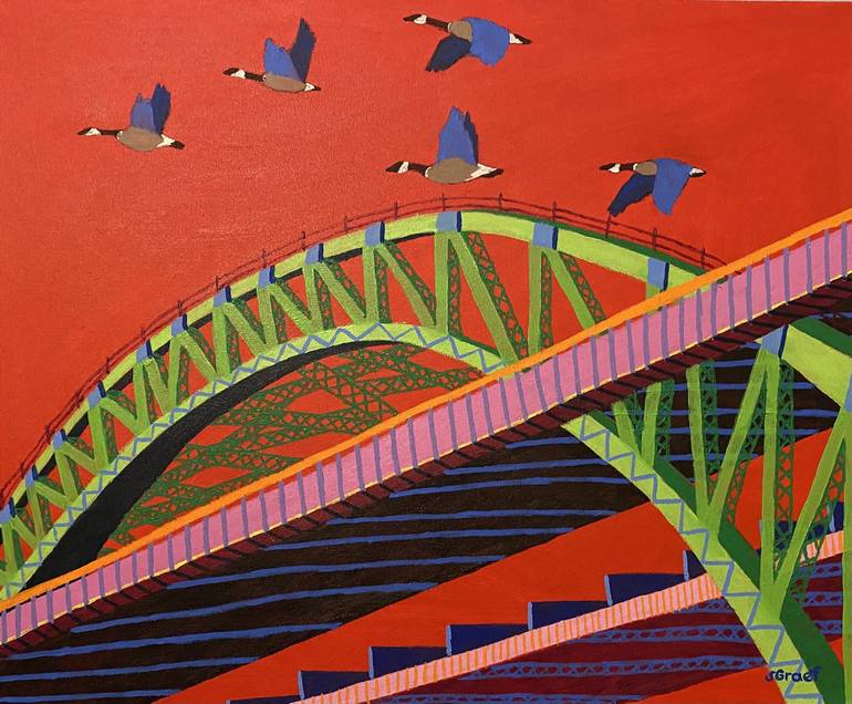 Print of Modern Architecture Paintings by Sue Graef