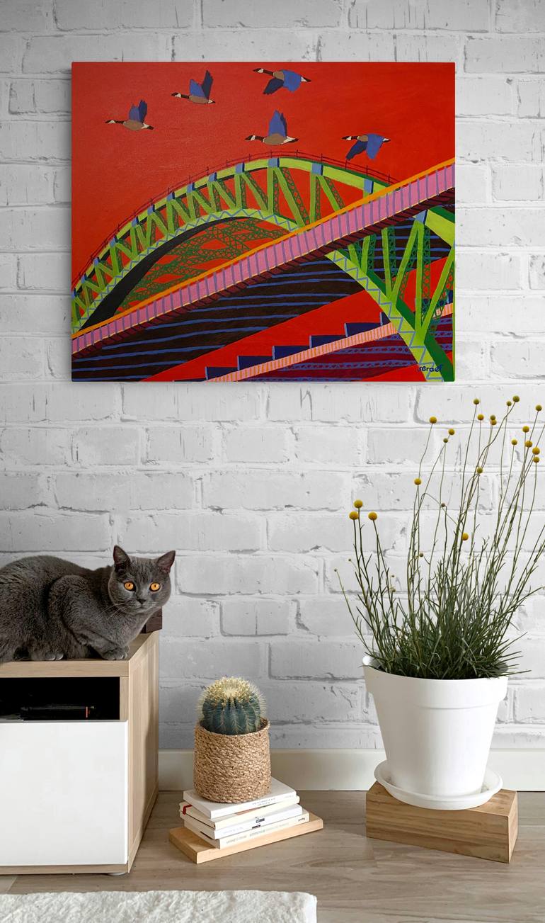 Original Expressionism Architecture Painting by Sue Graef