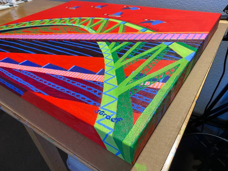 Original Expressionism Architecture Painting by Sue Graef