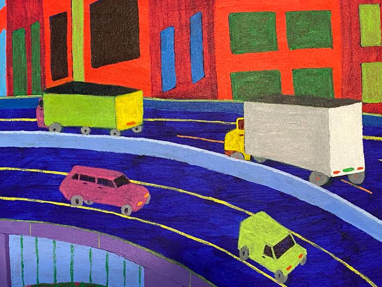 Original Expressionism Cities Painting by Sue Graef
