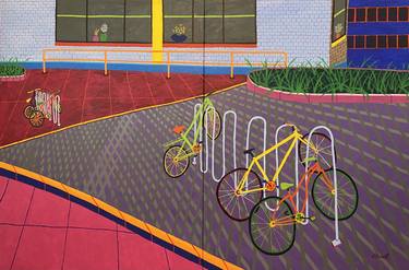 Print of Modern Bicycle Paintings by Sue Graef