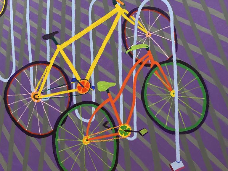 Original Modern Bicycle Painting by Sue Graef