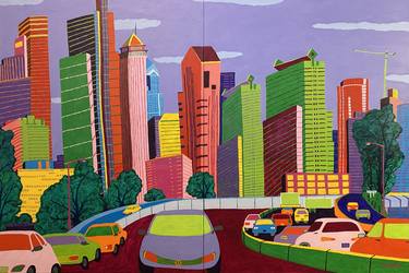 Print of Modern Cities Paintings by Sue Graef