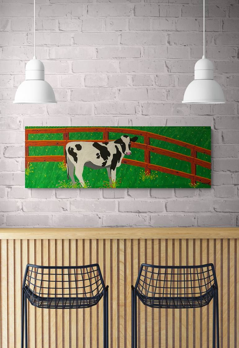 Original Cows Painting by Sue Graef