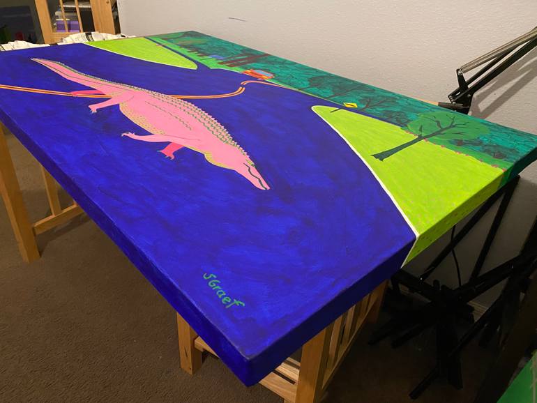 Original Expressionism Animal Painting by Sue Graef