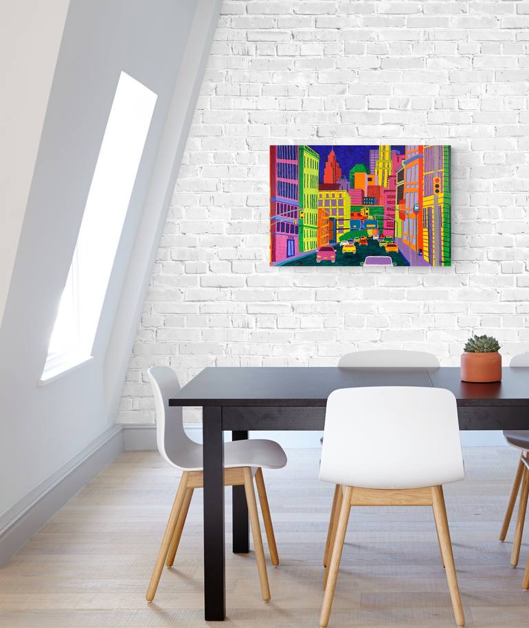 Original Expressionism Cities Painting by Sue Graef