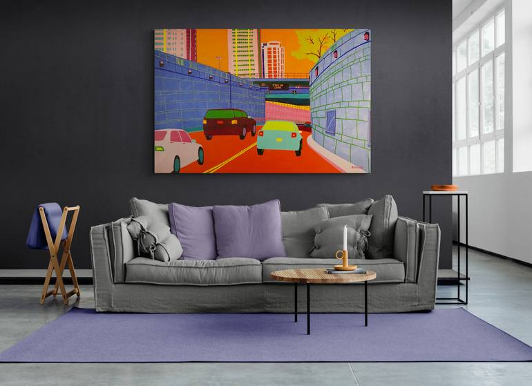 Original Contemporary Cities Painting by Sue Graef