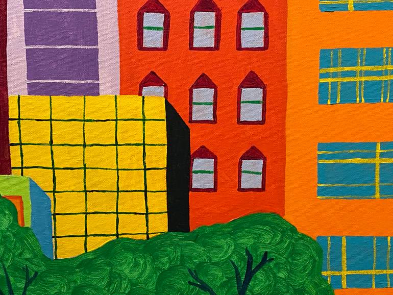 Original Expressionism Cities Painting by Sue Graef