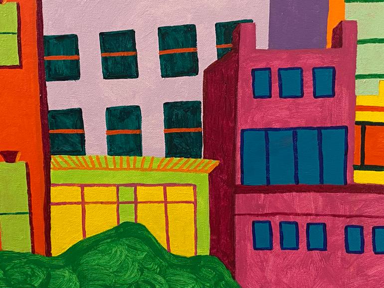 Original Expressionism Cities Painting by Sue Graef