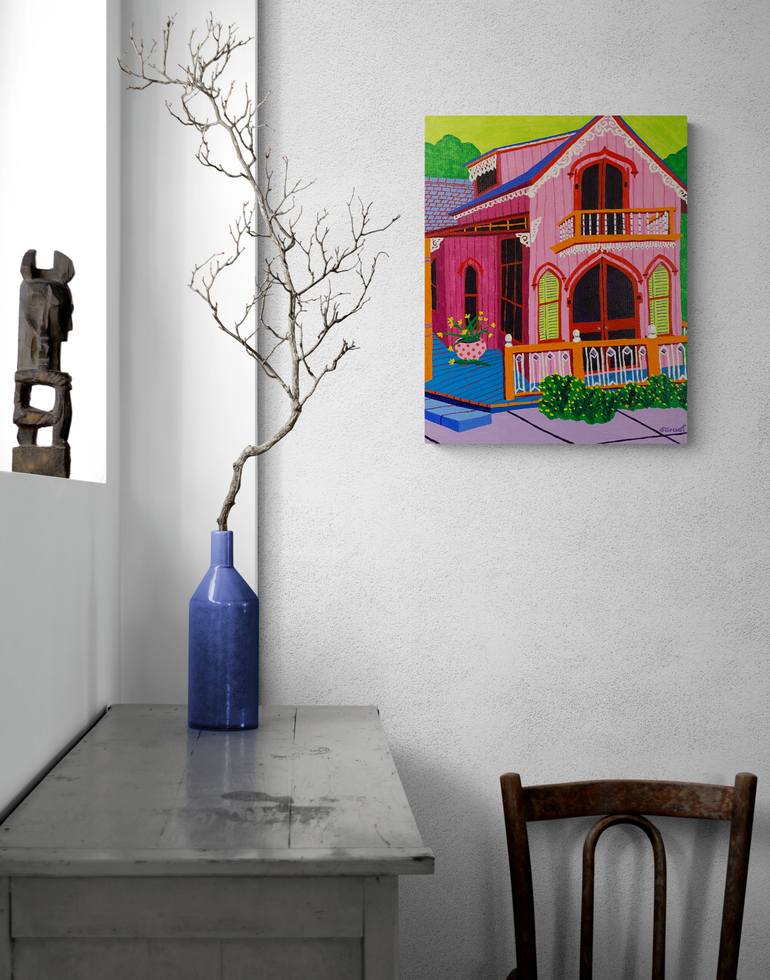 Original Expressionism Architecture Painting by Sue Graef