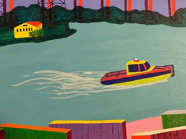 Original Expressionism Cities Painting by Sue Graef