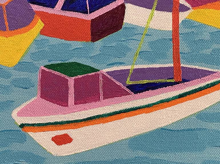 Original Sailboat Painting by Sue Graef