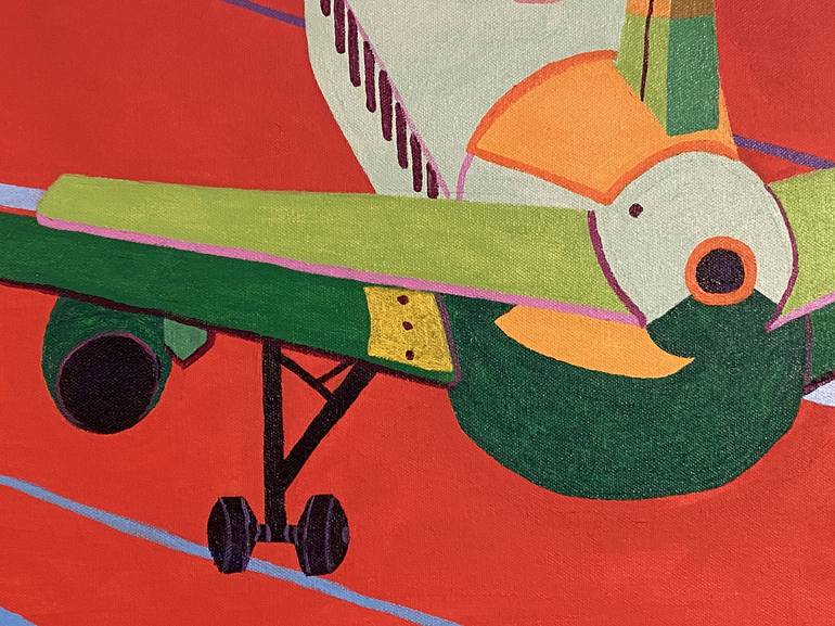 Original Airplane Painting by Sue Graef