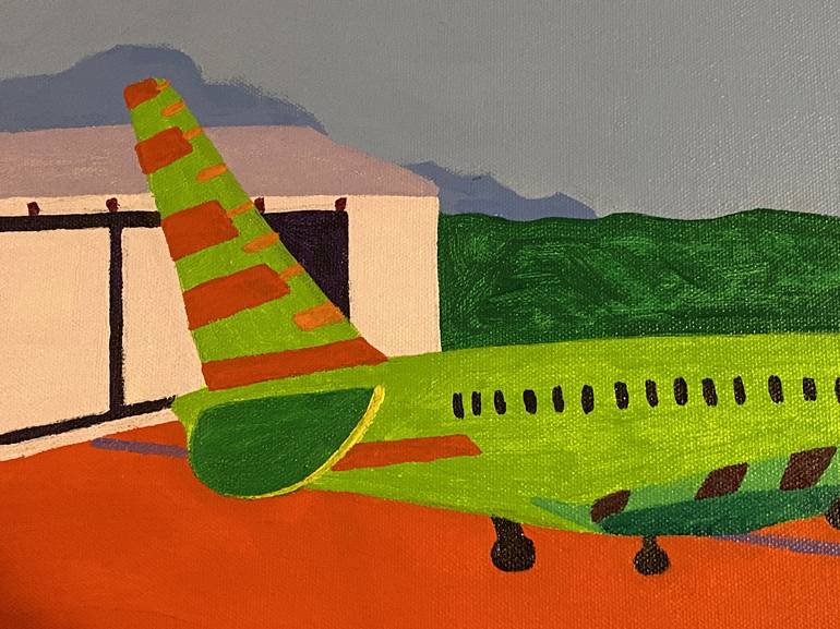 Original Airplane Painting by Sue Graef