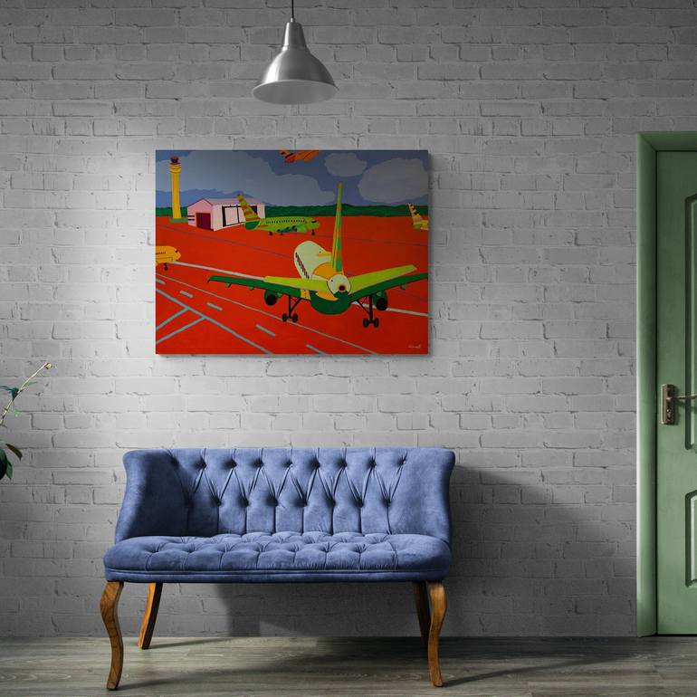 Original Airplane Painting by Sue Graef