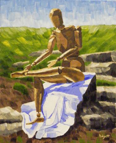 Seated Mannikin Drying her Foot - after Picasso's 1921 Seated Nude Drying her Foot - thumb