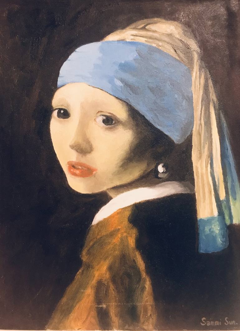 Girl with a on sale pearl earring artwork