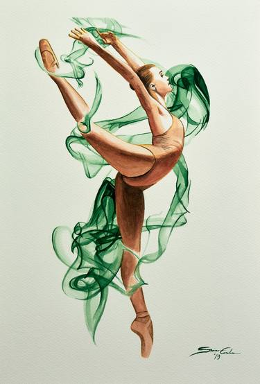 Print of Figurative Performing Arts Paintings by Endre Száraz